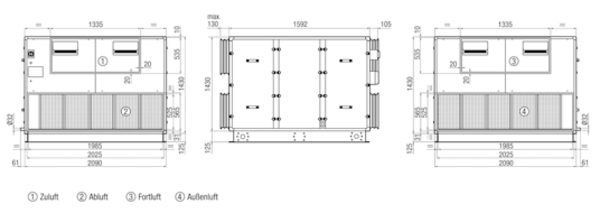 Reco-Boxx 6000 ZX / EN IM0012067.PNG Luft-/Luftwärmerückgewinnungszentralgerät mit vollautomatischem Sommerbypass und Elektro-Nachheizung.