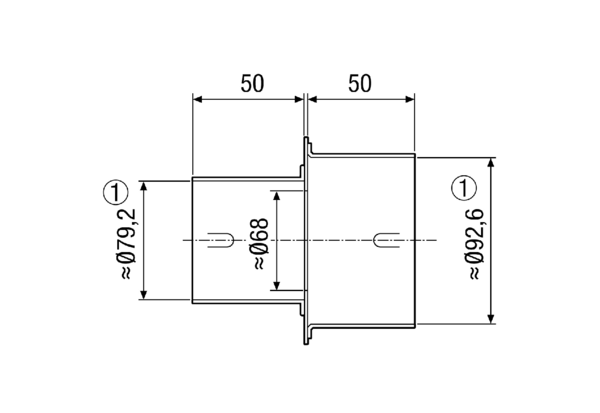 AF-RZ 90 /75 IM0014610.PNG Reduzierstück für Aerex-o-Flex AF-F 90 auf AF-F 75.