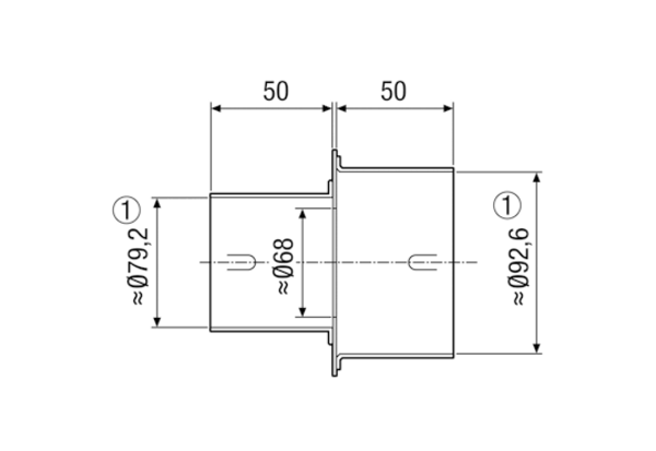 AF-RZ 90 /75 IM0014611.PNG Reduzierstück für Aerex-o-Flex AF-F 90 auf AF-F 75.