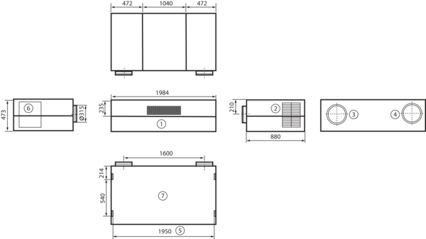geniovent.x 900 H W-G-SO IM0016855.PNG Dezentrales RLT Gerät mit sehr hoher Wärmerückgewinnung.  Mit Kreuz-Gegenstrom-Wärmetauscher und Vorheizregister, Außen- und Fortluftanschlüsse auf der Rückseite, Ausblasung oben, komplett verkleidet. CO2-Sensor im Gerät integriert. Mit App zur mobilen Geräte-Ansteuerung.