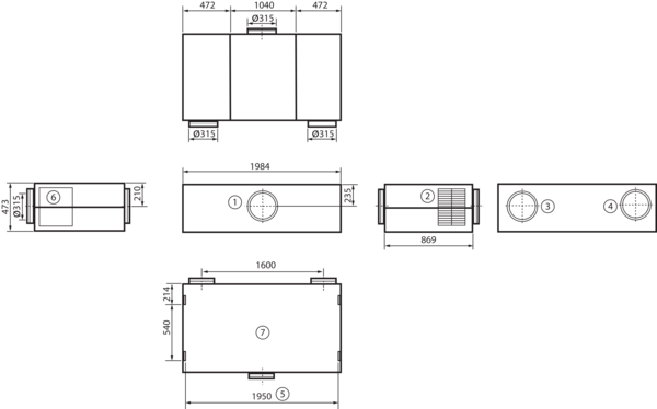 geniovent.x 900 H W-G-K1 IM0016882.PNG Dezentrales RLT Gerät mit sehr hoher Wärmerückgewinnung.  Mit Kreuz-Gegenstrom-Wärmetauscher und Vorheizregister, Außen- und Fortluftanschlüsse auf der Rückseite, Zuluft über Kanal, Abluft am Gerät, Abluftseite und Elektroseite mit Paneele verkleidet. CO2-Sensor im Gerät integriert. Mit App zur mobilen Geräte-Ansteuerung.