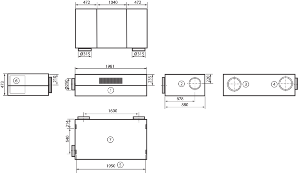 geniovent.x 900 H W-G-K2 IM0016883.PNG Dezentrales RLT Gerät mit sehr hoher Wärmerückgewinnung. Mit Kreuz-Gegenstrom-Wärmetauscher und Vorheizregister, Außen- und Fortluftanschlüsse auf der Rückseite, Abluft über Kanal, Zuluft am Gerät, Zuluftseite und Elektroseite mit Paneele verkleidet. CO2-Sensor im Gerät integriert. Mit App zur mobilen Geräte-Ansteuerung.