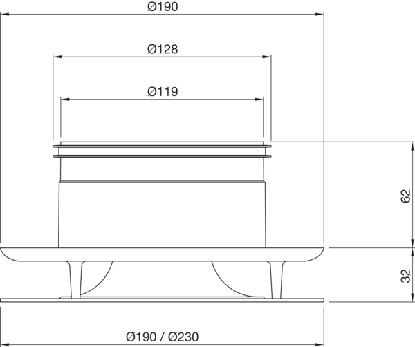 RLV-125 SQ IM0017106.PNG Regulierbares Zu- und Abluftventil mit Montagehalter und integriertem Drosselelement. Frontplatte Square.