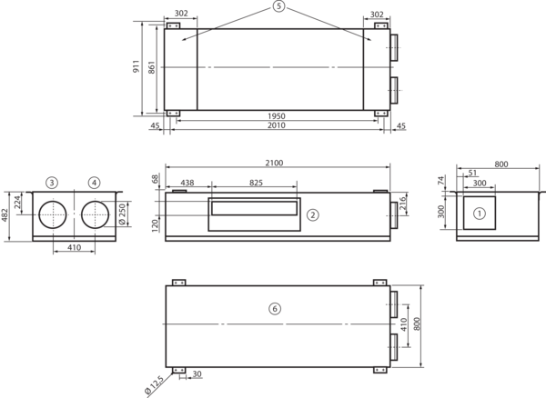 geniovent.x 900 F R-E-SO-K IM0017929.PNG Dezentrales RLT Gerät mit sehr hoher Wärmerückgewinnung.  Mit Enthalpie-Wärmetauscher, Außen- und Fortluftanschlüsse rechts, Ausblas oben ohne beschichtete Paneelen (3x2), CO2-Sensor im Gerät integriert.