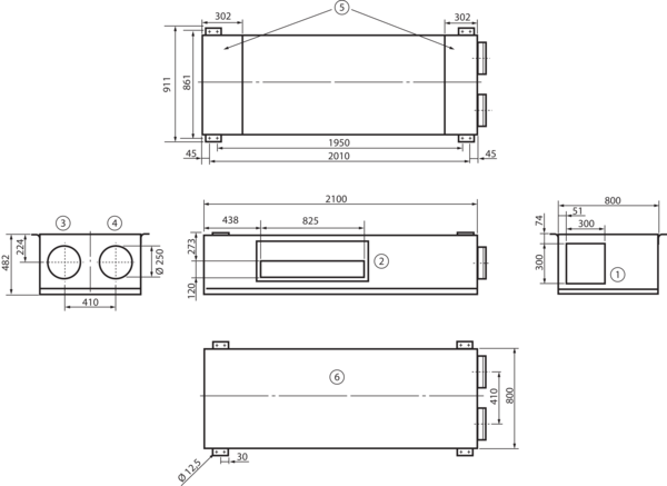 geniovent.x 900 F R-E-SU-K IM0017930.PNG Dezentrales RLT Gerät mit sehr hoher Wärmerückgewinnung.  Mit Enthalpie-Wärmetauscher, Außen- und Fortluftanschlüsse rechts, Ausblas unten ohne beschichtete Paneelen (3x2), CO2-Sensor im Gerät integriert.