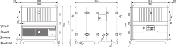 Reco-Boxx 3200 ZXR-R / WN IM0019277.PNG Luft-Luft Wärmerückgewinnungs-Zentralgerät mit modulierendem 0-100%-Bypass und Wasser-Nachheizung.