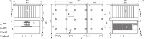 Reco-Boxx 4700 ZXR-L / WN IM0019279.PNG Luft-Luft Wärmerückgewinnungs-Zentralgerät mit modulierendem 0-100%-Bypass und Wasser-Nachheizung.