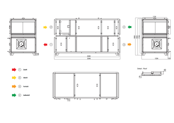 RLT 5500 MV4555VL-PH-WH-Mode 4 IM0022657.PNG Zentrales raumlufttechnisches Kompaktgerät mit Wärmerückgewinnung. Ausführung: Vertikal mit Zu- und Abluftanschluss links, volumenstromkonstanter Betrieb, mit Kreuz-Gegenstrom-Wärmetauscher, mit Elektro-Vorheizregister, mit Pumpenwarmwasserregister, Fördervolumen bis 5500 m³/h