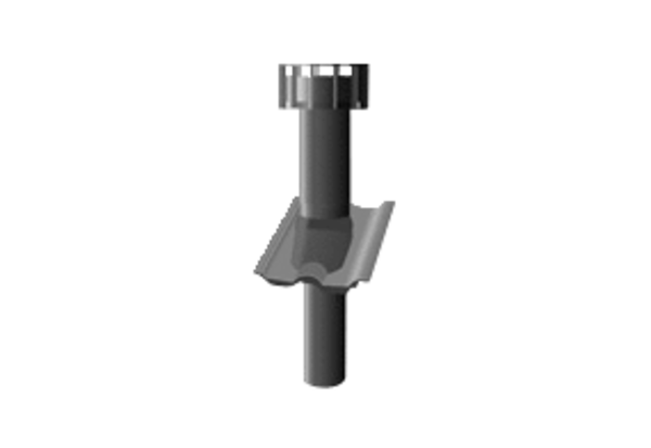 MVDZ-125 IM0011604.PNG Dachhaube DN 125 für Zuluft einschliesslich Dachpfanne für Dachneigung 25° - 45° und Befestigungsschelle.