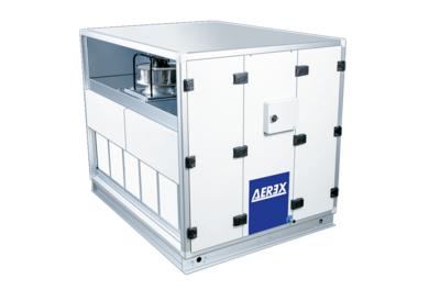Reco-Boxx 5000 ZXR IM0016066.PNG Zentrale Lüftungsgeräte mit Wärmerückgewinnung in Links- oder Rechtsausführung, Innen- oder Außenmontage. Volumenstrom- oder druckkonstant von 800 bis 5200 m³/h. Passivhausgeeignet.