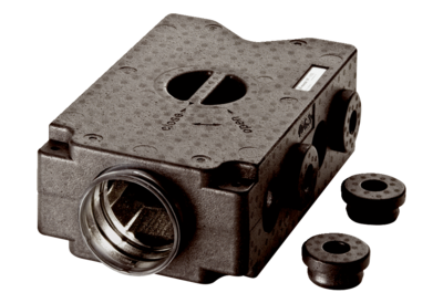 Luftverteiler AF-V, 4-fach / 8-fach IM0016282.PNG Luftverteiler mit Revisionsöffnung und Anschlüssen für Flexrohre AF-F