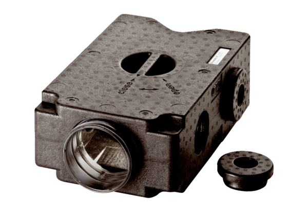 AF-V 90 IM0016283.PNG Luftverteiler für AEREX-o-Flex System 90. 4 Anschlüsse für Flexrohr AF-F 90.