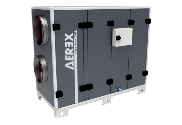 Reco-Boxx 750 ZXR IM0019145.PNG Zentrale Lüftungsgeräte mit Wärmerückgewinnung in Links- oder Rechtsausführung, Innen- oder Außenmontage. Volumenstrom- oder druckkonstant von 200 bis 800 m³/h. Passivhausgeeignet.